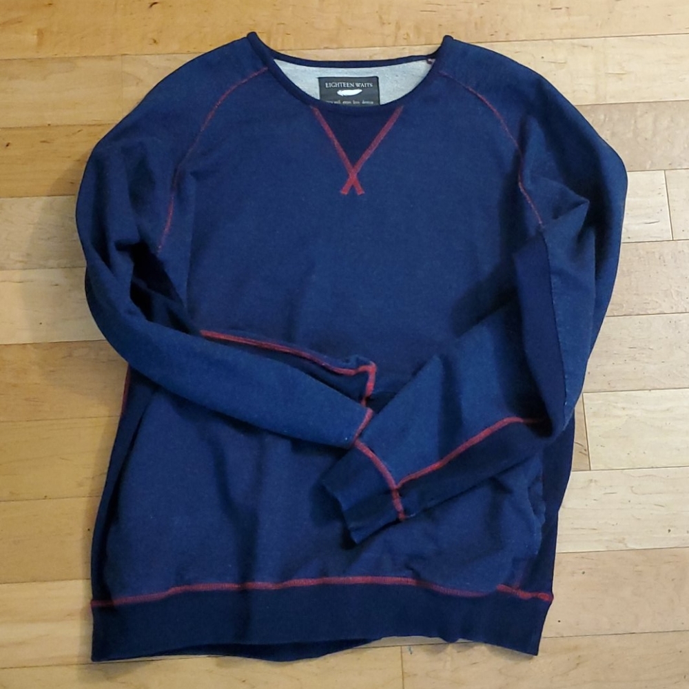 EIGHTEEN WAITS size M navy crewneck sweatshirt